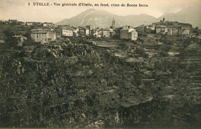 1 UTELLE - Vue générale d'Utelle, au fond, cime de Rocca Serra