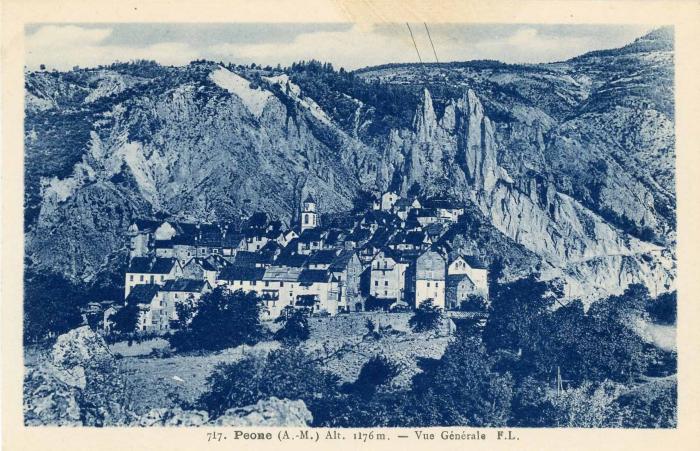 717 Péone (A.-M.), Alt 1176 m. - Vue générale - FL